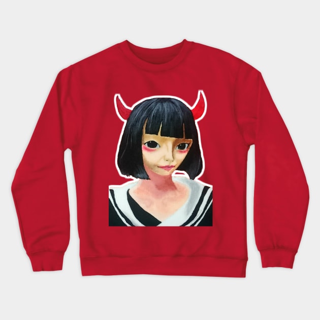 Devil School Girl Crewneck Sweatshirt by AsuchiiMeow